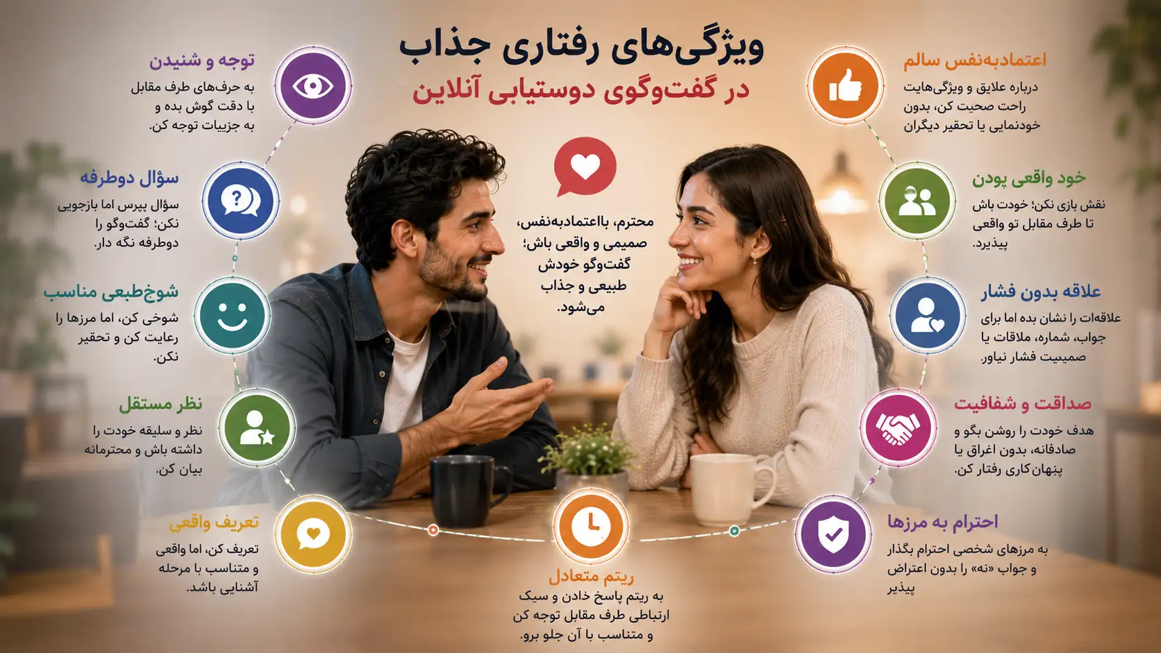 ویژگی‌های رفتاری جذاب در گفت‌وگوی دوستیابی آنلاین